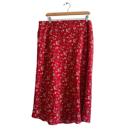 Sanctuary Red Floral Skirt 1X - Picture 1 of 6
